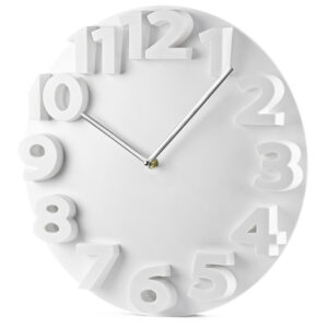 Zegar ścienny MAURO z własnym nadrukiem, kolor biały