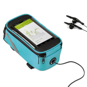 Torebka rowerowa VELO z własnym nadrukiem, kolor błękitny