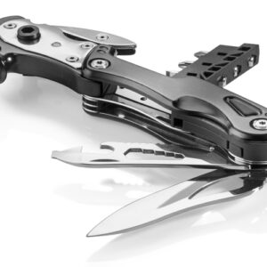 Narzędzie wielofunkcyjne ESCAPE z własnym nadrukiem, kolor czarny