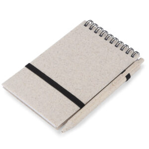 Notes z długopisem TRESA A6 z własnym nadrukiem, kolor naturalny