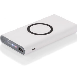 Powerbank DOUBLE 8000 mAh z własnym nadrukiem, kolor biały