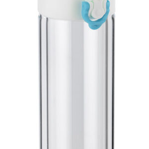 Bidon szklany VAKO 260 ml z własnym nadrukiem, kolor niebieski