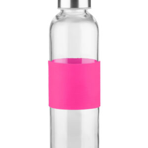 Butelka szklana GLASSI 510 ml z własnym nadrukiem, kolor różowy