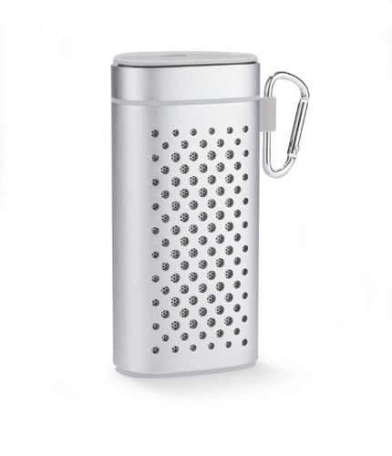 Głośnik bezprzewodowy z powerbankiem SOUND 4000 mAh z własnym nadrukiem, kolor srebrny