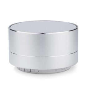 Głośnik bezprzewodowy POP z własnym nadrukiem, kolor srebrny