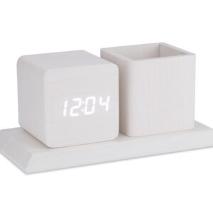 Przybornik na biurko LITO z własnym nadrukiem, kolor biały