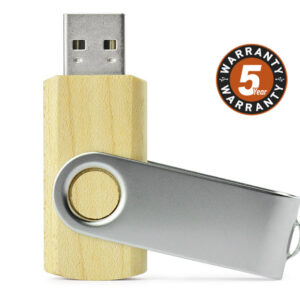 Pamięć USB TWISTER MAPLE 16 GB z własnym nadrukiem, kolor brązowy