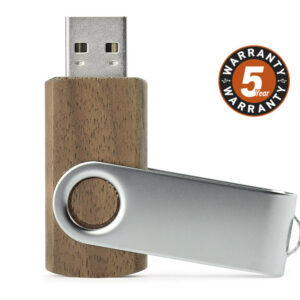 Pamięć USB TWISTER WALNUT 16 GB z własnym nadrukiem, kolor brązowy