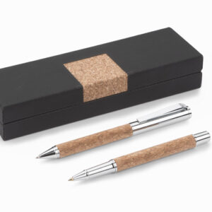 Zestaw piśmienniczy KANSAS z własnym nadrukiem, kolor brązowy