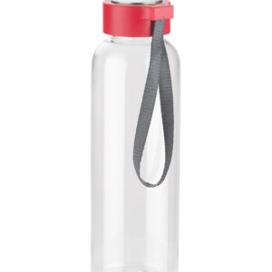 Butelka CLEAR 500 ml z własnym nadrukiem, kolor czerwony