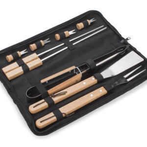 Zestaw do grilla PANO z własnym nadrukiem, kolor czarny