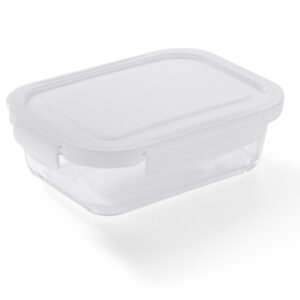 Pojemnik szklany LASO 500 ml z własnym nadrukiem, kolor biały