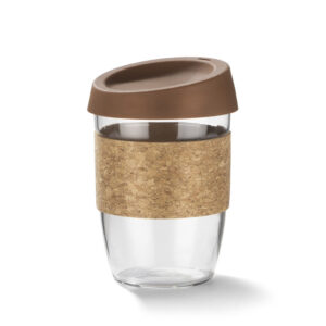 Kubek szklany SKLO 380 ml z własnym nadrukiem, kolor brązowy