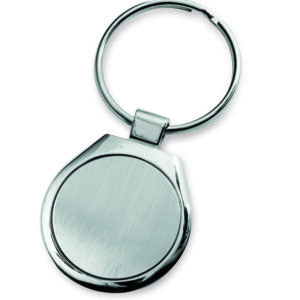 Brelok MAYA z własnym nadrukiem, kolor srebrny