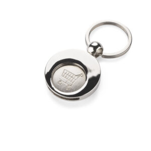 Brelok 2 w 1 SHOPER z własnym nadrukiem, kolor srebrny