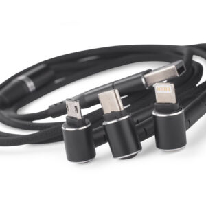Kabel USB 6 w 1 RICO z własnym nadrukiem, kolor czarny