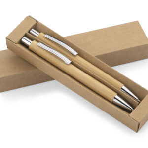 Zestaw piśmienniczy MAMBOO z własnym nadrukiem, kolor brązowy