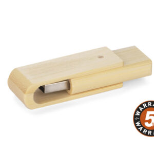 Pamięć USB bambusowa TWISTER 16 GB z własnym nadrukiem, kolor brązowy