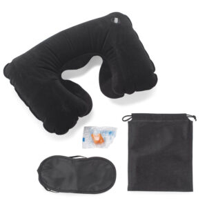 Zestaw podróżny CINO z własnym nadrukiem, kolor czarny