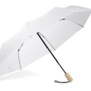 Parasol składany HOST z własnym nadrukiem, kolor biały