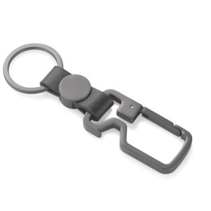 Brelok HILLE z własnym nadrukiem, kolor grafitowy