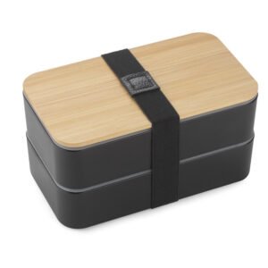 Pojemnik COUPLE 960 ml z własnym nadrukiem, kolor czarny