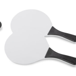 Zestaw rakietek plażowych TINES z własnym nadrukiem, kolor czarny