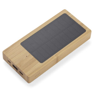 Powerbank solarny SONNEN 10000 mAh z własnym nadrukiem, kolor brązowy
