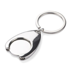 Brelok 2 w 1 TOKEN z własnym nadrukiem, kolor srebrny