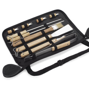 Zestaw do grilla RIVA z własnym nadrukiem, kolor czarny