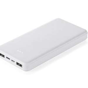 Powerbank SIMPLE 10000 mAh z własnym nadrukiem, kolor biały