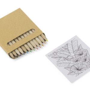 Kredki z kolorowanką LOTI z własnym nadrukiem, kolor naturalny