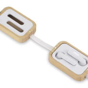 Słuchawki bezprzewodowe BAHO z własnym nadrukiem, kolor naturalny