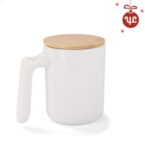 Kubek ceramiczny VIVIAN 420 ml z własnym nadrukiem, kolor biały