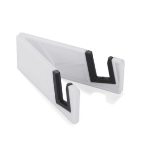 Stojak na telefon LIVIS z własnym nadrukiem, kolor biały