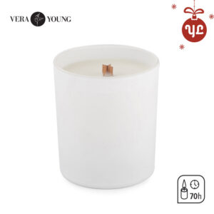 Świeca sojowa 220g - Library - VERA YOUNG z własnym nadrukiem, kolor biały