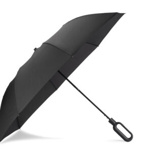 Parasol składany FANTO z własnym nadrukiem, kolor czarny