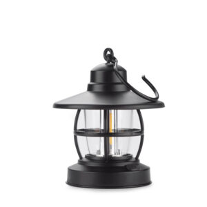 Lampka campingowa CAMPE z własnym nadrukiem, kolor czarny