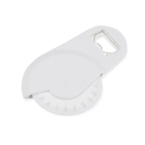 Nóż do pizzy z otwieraczem PEPPERONI z własnym nadrukiem, kolor biały