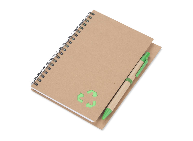 Notes z długopisem SERENO B6 z własnym nadrukiem, kolor zielony