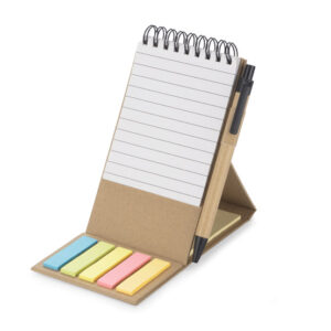 Zestaw karteczek z długopisem ZENTO z własnym nadrukiem, kolor naturalny