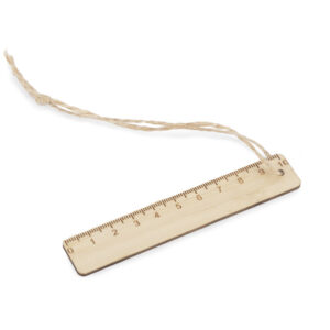 Linijka 10 cm ze sznurkiem LINIFY z własnym nadrukiem, kolor naturalny
