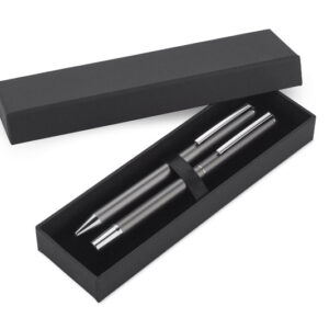 Zestaw piśmienniczy ILLINOIS z własnym nadrukiem, kolor szary