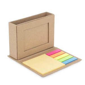 Pojemnik z karteczkami samoprzylepnymi MEFO z własnym nadrukiem, kolor naturalny