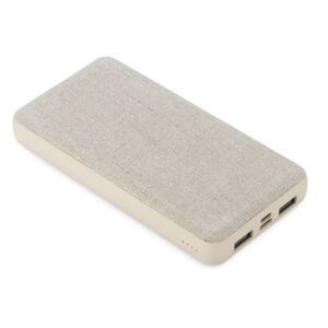 Powerbank rPET REPPO 10000 mAh z własnym nadrukiem, kolor naturalny