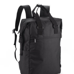 Plecak rPET DEMOKO z własnym nadrukiem, kolor czarny