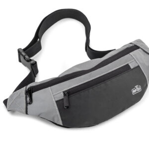 Torebka biodrowa rPET MARTE z własnym nadrukiem, kolor szary