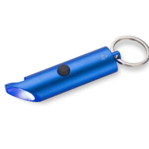 Latarka z brelokiem i otwieraczem LATARO z własnym nadrukiem, kolor niebieski