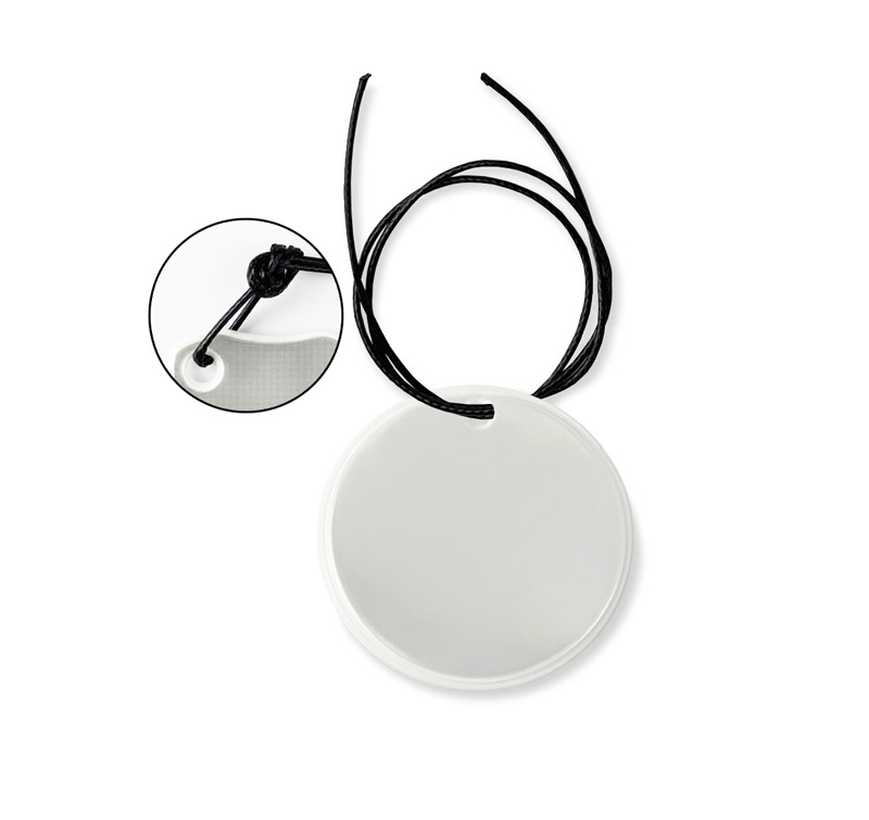 Zawieszka REF-CIRCLE z własnym nadrukiem, kolor srebrny