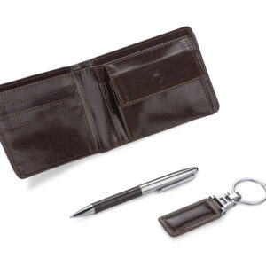 Zestaw upominkowy MARCUS z własnym nadrukiem, kolor brązowy